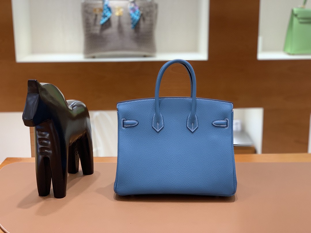 Hermès（爱马仕） Birkin 铂金包 Togo CK75 牛仔蓝 银扣 25cm
