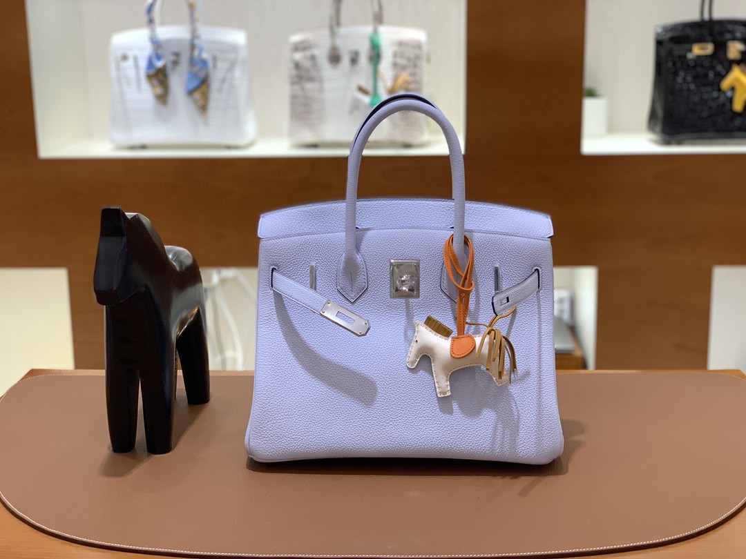 Hermès（爱马仕）Birkin 铂金包 Togo T0 雾蓝 银扣 30cm
