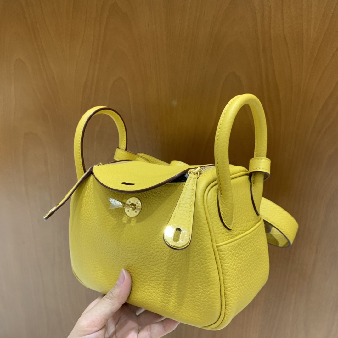Hermès（爱马仕）mini lindy 迷你琳迪 TC 琥珀黄 金扣 19cm