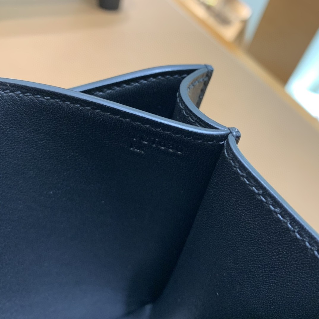 Hermès（爱马仕）Constance 空姐包 swift 黑色 金扣 19cm