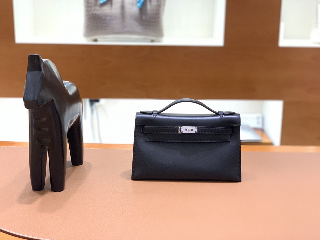 Hermès（爱马仕）mini Kelly 迷你凯莉 swift 黑色 银扣 22