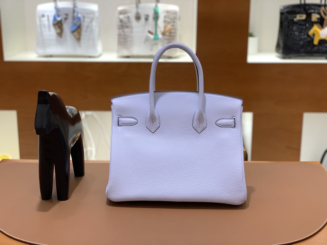 Hermès（爱马仕）Birkin 铂金包 Togo T0 雾蓝 银扣 30cm