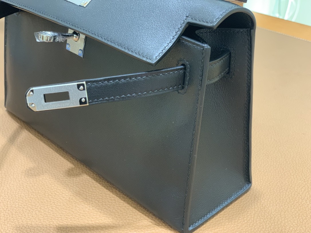 Hermès（爱马仕）mini Kelly 迷你凯莉 swift 黑色 银扣 22