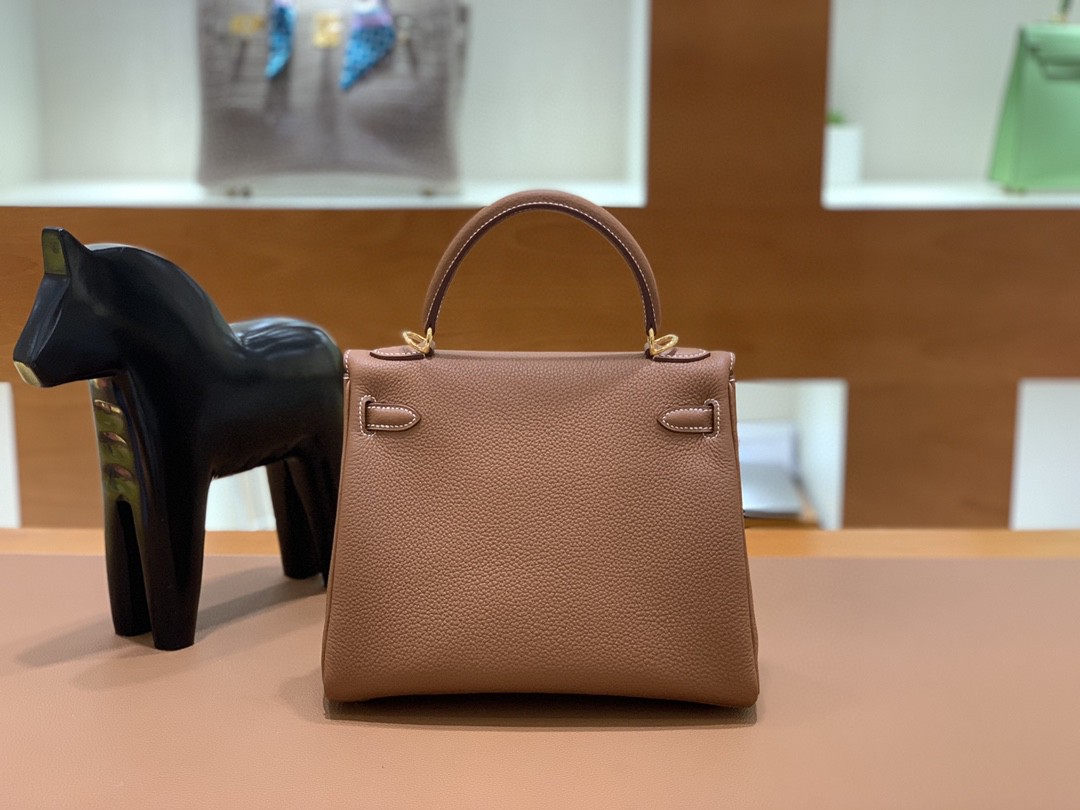 Hermès（爱马仕）Kelly 凯莉包 Togo 金棕色 金扣 25cm 现货