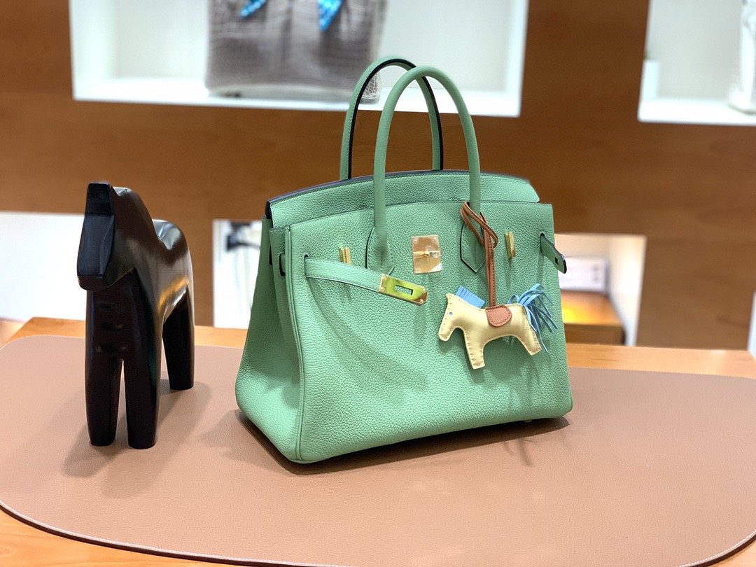 Hermès（爱马仕）Birkin 铂金包 Togo 3i 牛油果绿 金扣 30cm