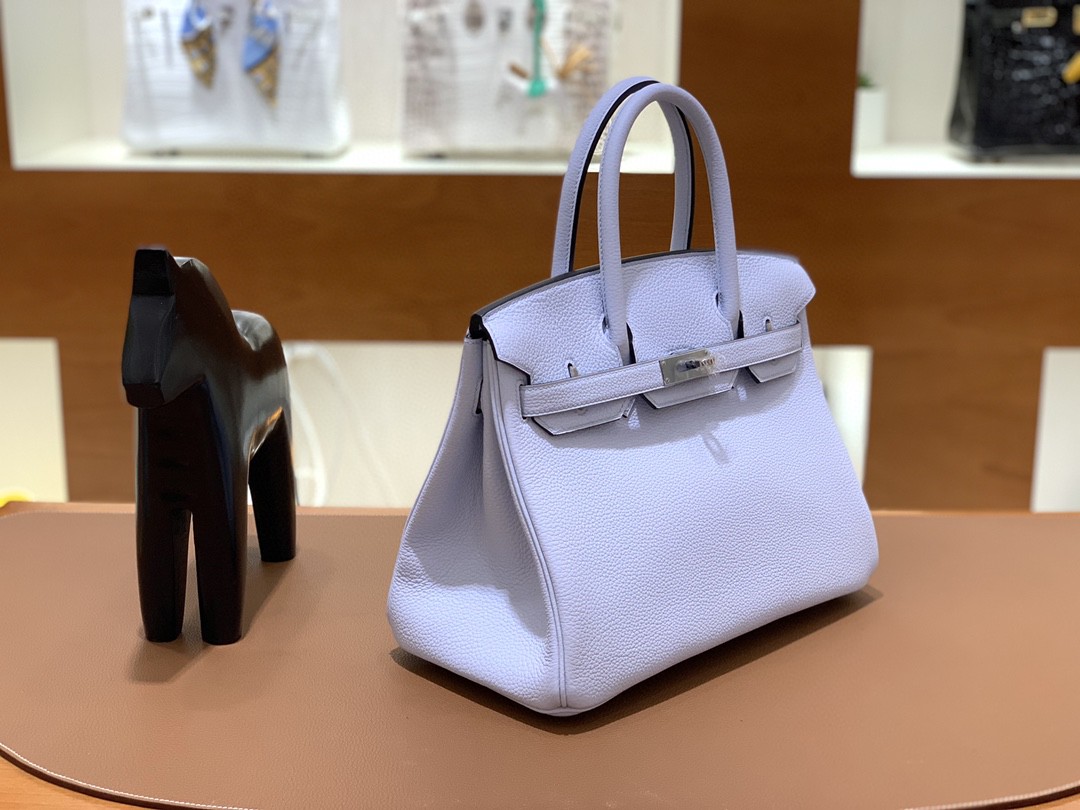 Hermès（爱马仕）Birkin 铂金包 Togo T0 雾蓝 银扣 30cm