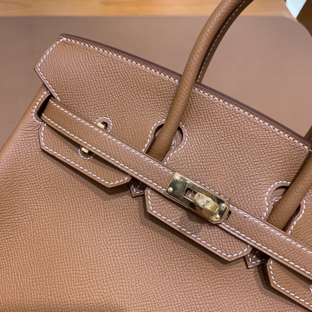 Hermès（爱马仕）Birkin 铂金包 Togo 金棕色 金扣 25cm