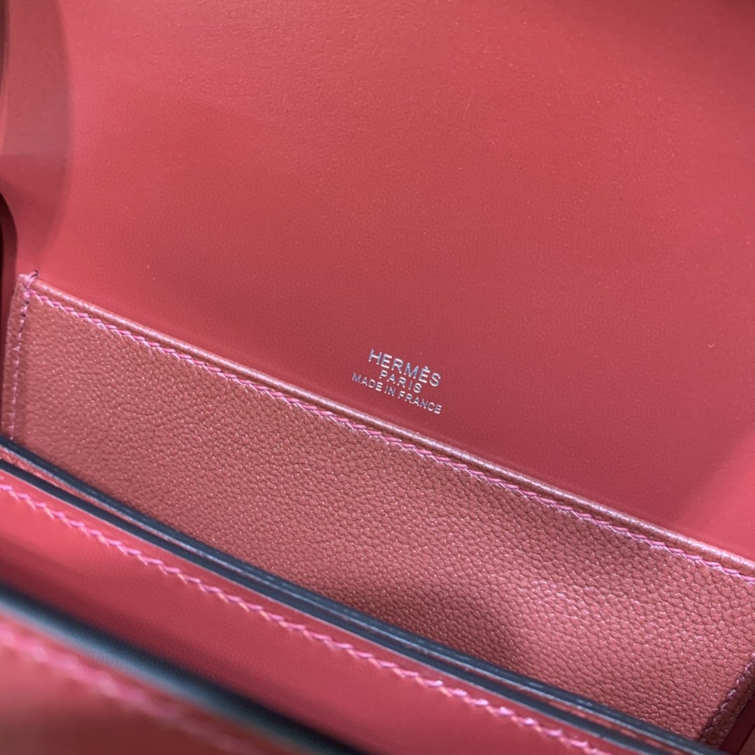 Hermès（爱马仕）Roulis 猪鼻包 Box 宝石红 银扣 18cm