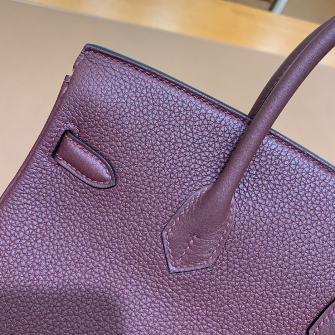 Hermès（爱马仕）Birkin 铂金包 Togo 波尔多酒红 金扣 25cm