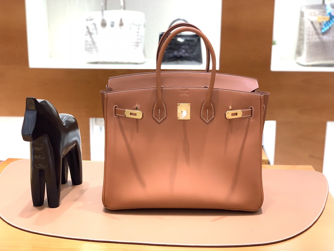 Hermès（爱马仕）Birkin 铂金包 马鞍皮 金棕色 金扣 35cm