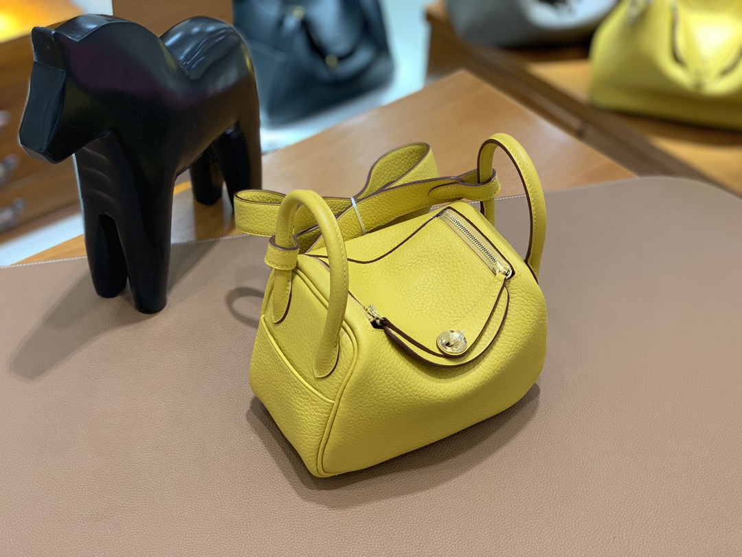 Hermès（爱马仕）mini lindy 迷你琳迪 TC 琥珀黄 金扣 19cm