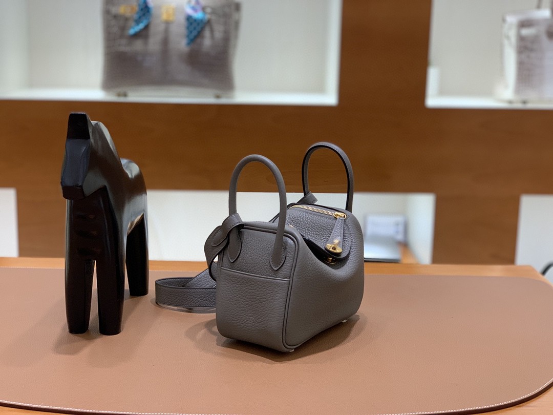 Hermès（爱马仕） minilindy 迷你琳迪 TC 锡器灰 金扣
