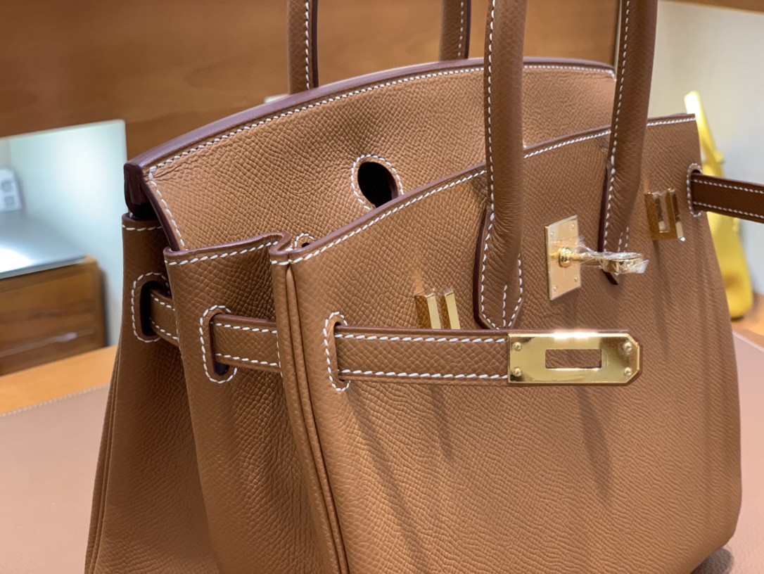 Hermès（爱马仕）Birkin 铂金包 Togo 金棕色 金扣 25cm