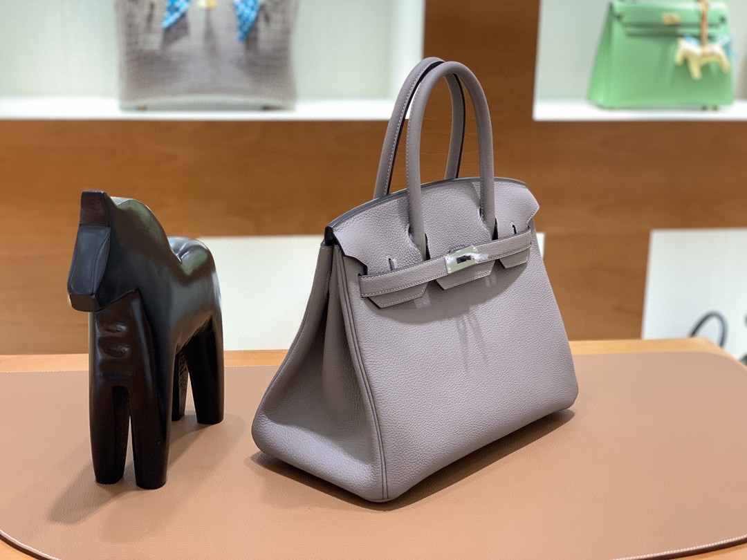 Hermès（爱马仕） Birkin 铂金包 Togo M8 沥青灰 银扣 30cm