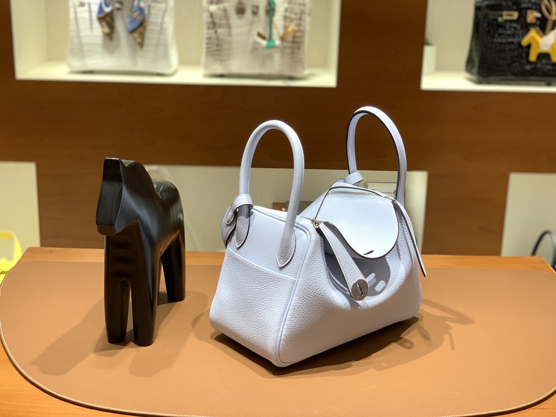 Hermès（爱马仕）Lindy 琳迪包 TC T0 雾蓝色 银扣 26cm