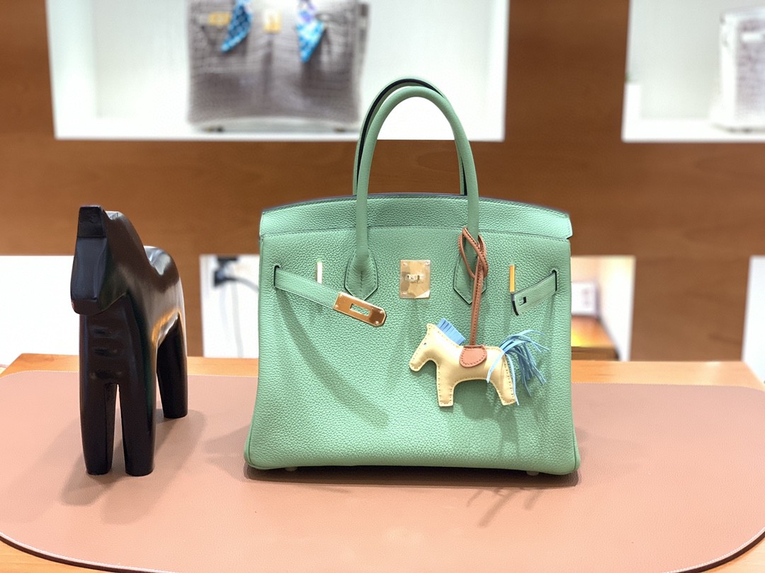 Hermès（爱马仕）Birkin 铂金包 Togo 3i 牛油果绿 金扣 30cm