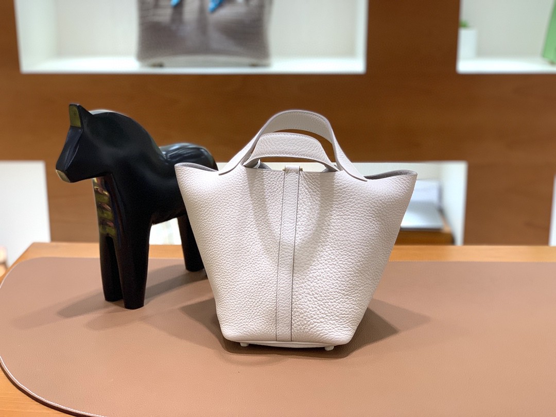 Hermès（爱马仕）Picotin 菜篮子 TC 奶昔白 金扣 18cm