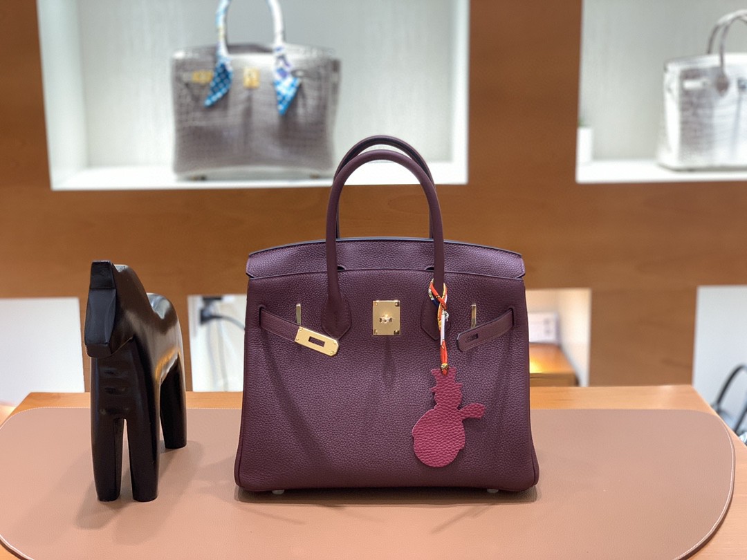 Hermès（爱马仕）Birkin 铂金包 Togo CK57 波尔多酒红 金扣 30cm