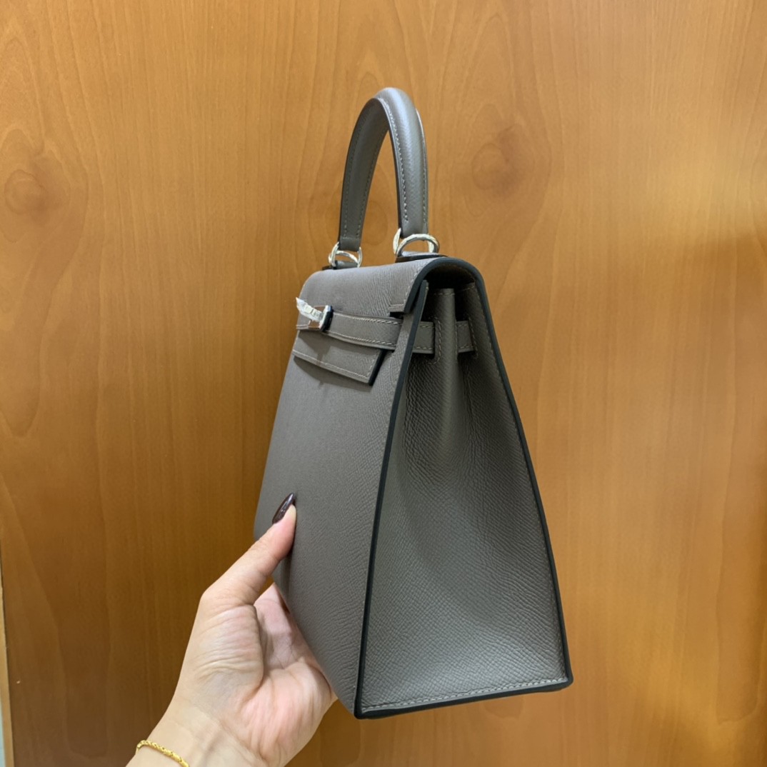 Hermès（爱马仕）Kelly 凯莉包 epsom 锡器灰 银扣 25cm
