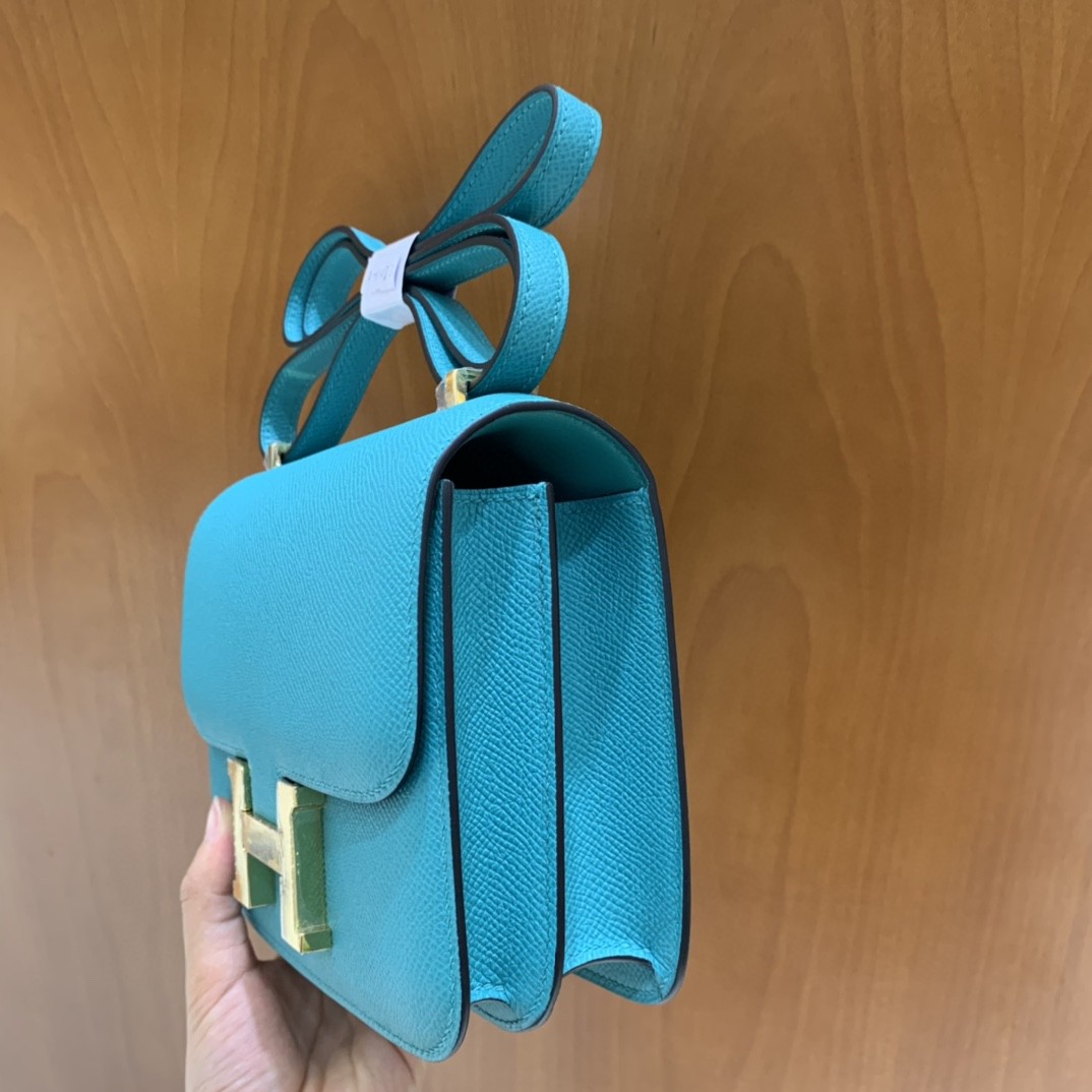 Hermès（爱马仕）Constance 空姐包 Epsom 维罗纳绿 19cm 金扣