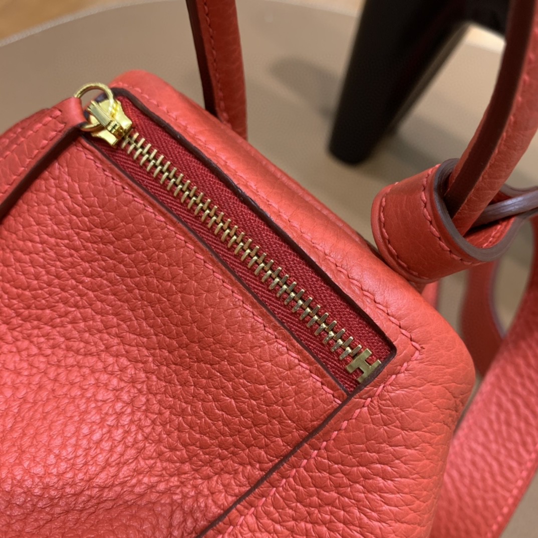 Hermès（爱马仕）minilindy 迷你琳迪 TC 番茄红 金扣