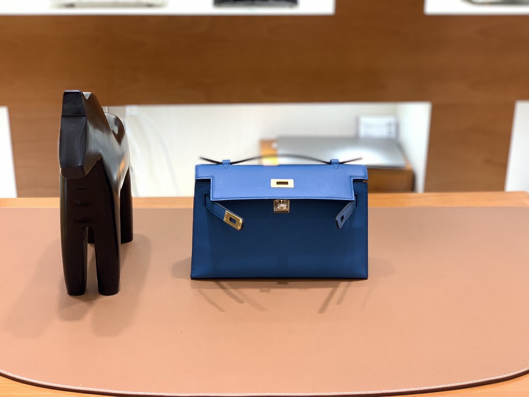 Hermès（爱马仕）mini Kelly 迷你凯莉 swift 坦桑尼亚蓝 金扣 22
