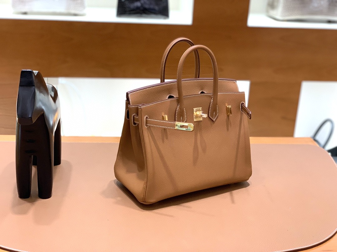 Hermès（爱马仕）Birkin 铂金包 Togo 金棕色 金扣 25cm
