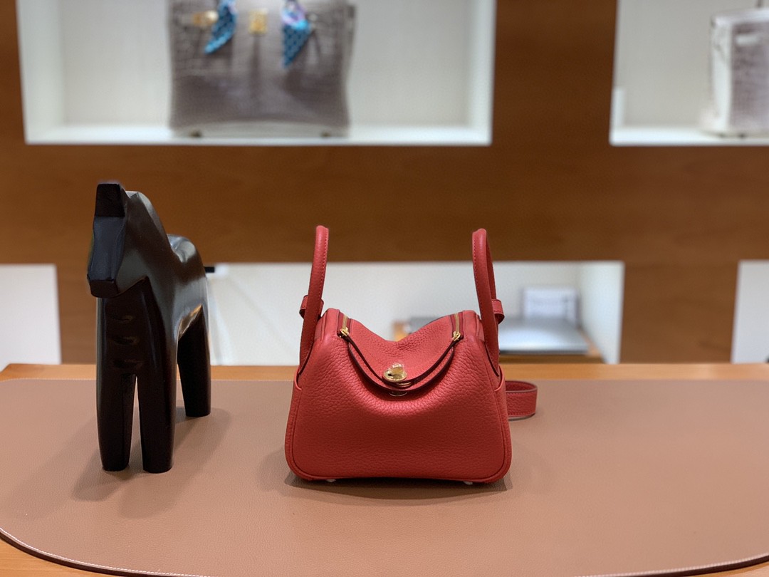 Hermès（爱马仕）minilindy 迷你琳迪 TC 番茄红 金扣