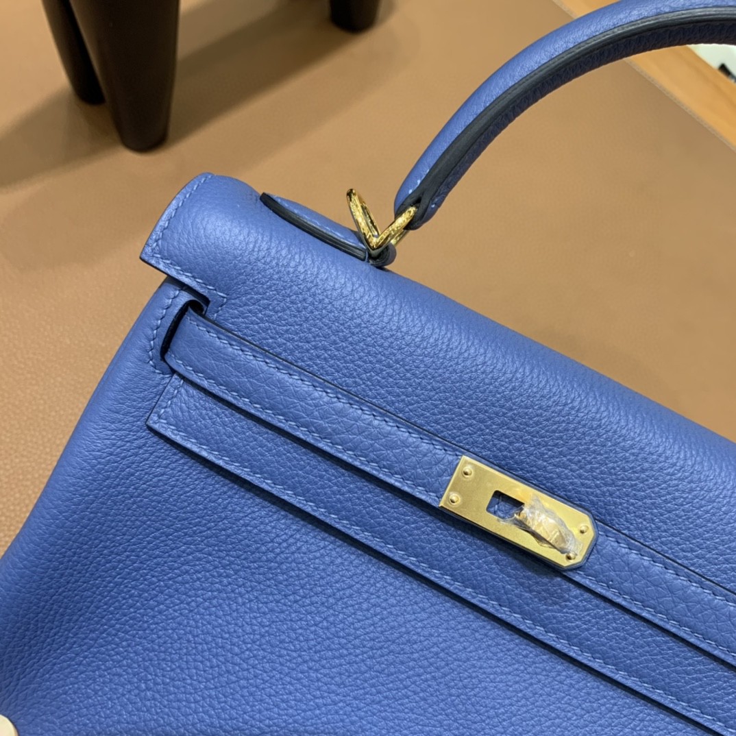 Hermès（爱马仕）kelly 凯莉包 Togo 玛瑙蓝 25cm 金扣