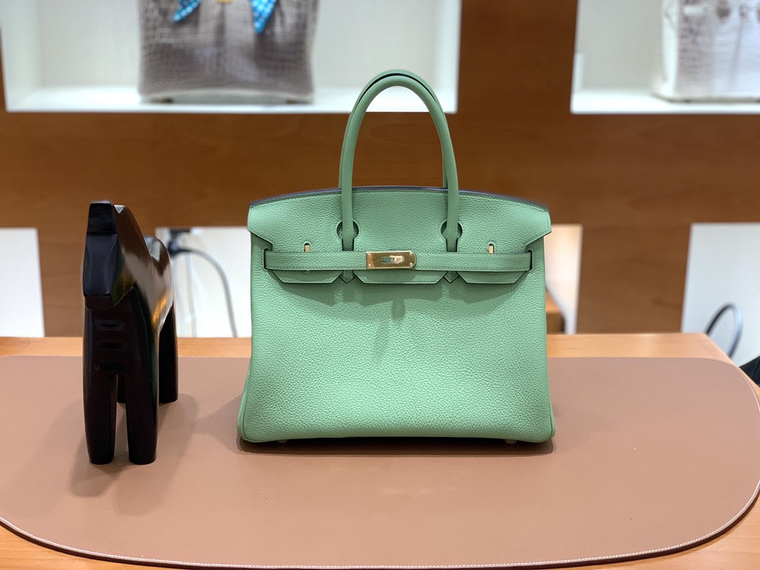 Hermès（爱马仕）Birkin 铂金包 Togo 3i 牛油果绿 金扣 30cm