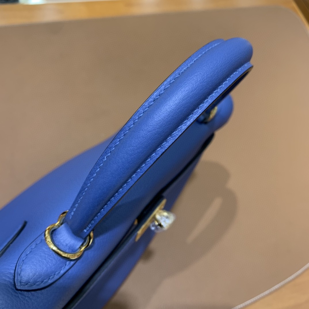 Hermès（爱马仕）kelly 凯莉包 Togo 玛瑙蓝 25cm 金扣