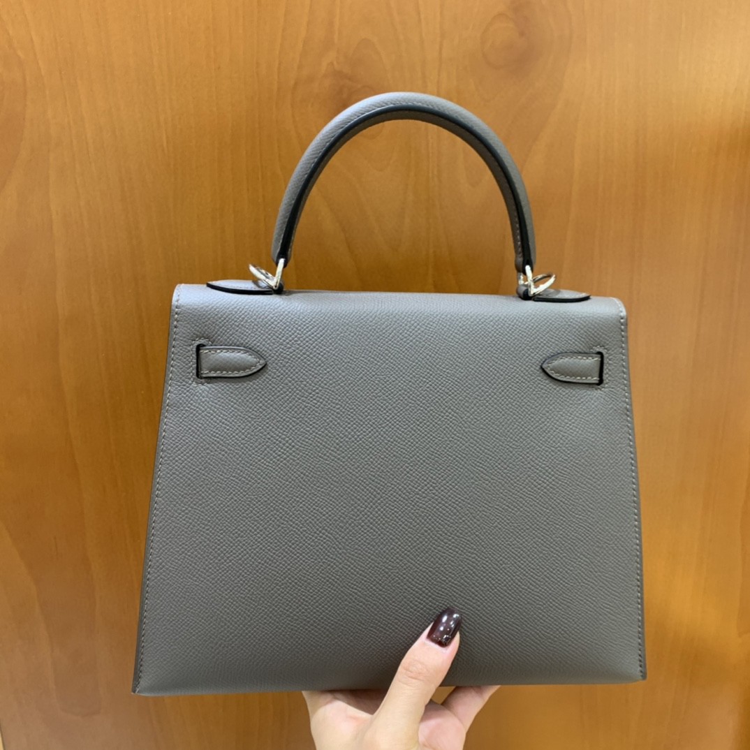 Hermès（爱马仕）Kelly 凯莉包 epsom 锡器灰 银扣 25cm
