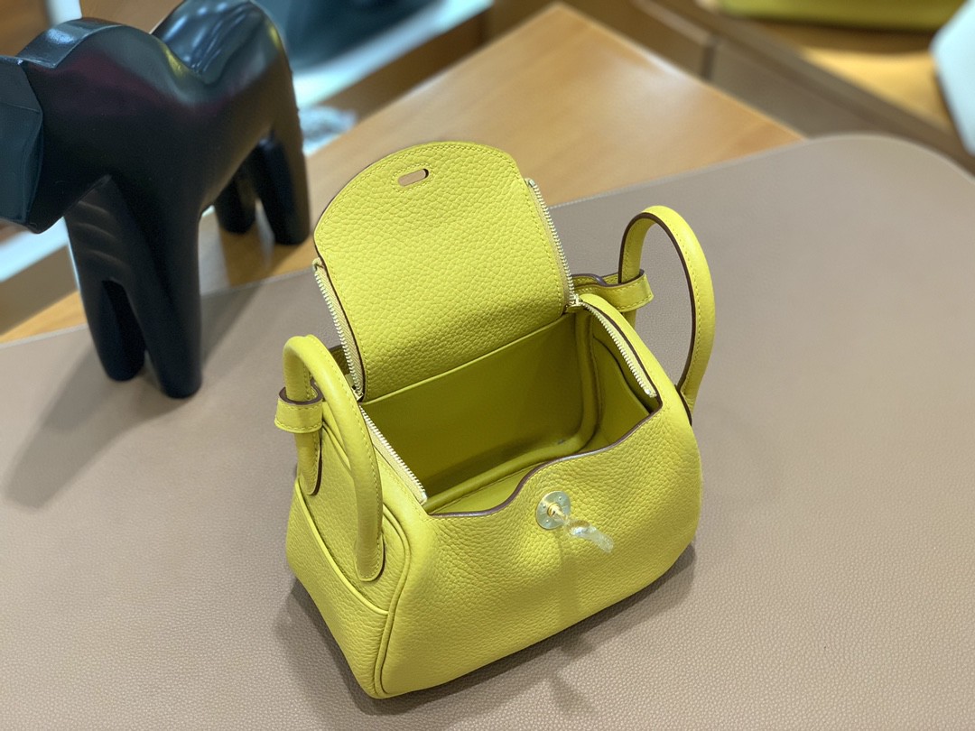 Hermès（爱马仕）mini lindy 迷你琳迪 TC 琥珀黄 金扣 19cm