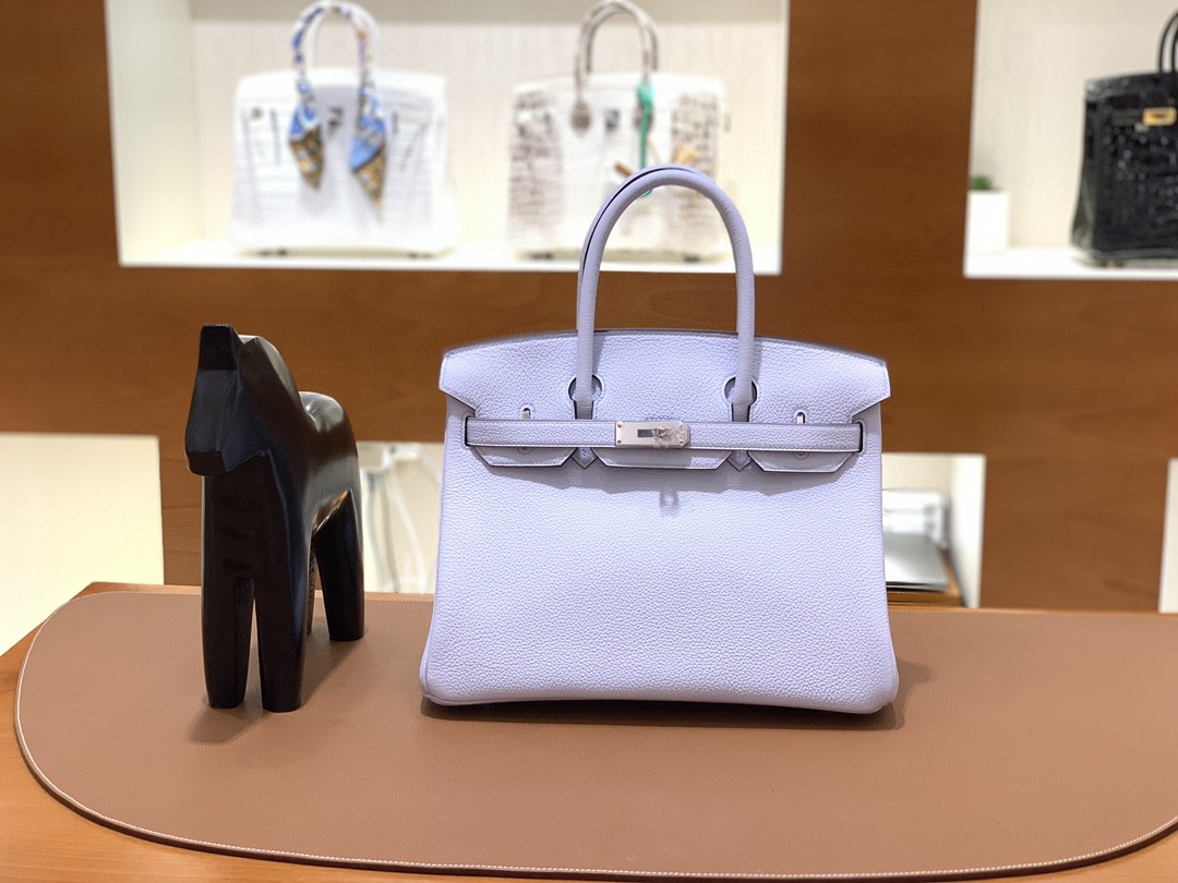 Hermès（爱马仕）Birkin 铂金包 Togo T0 雾蓝 银扣 30cm