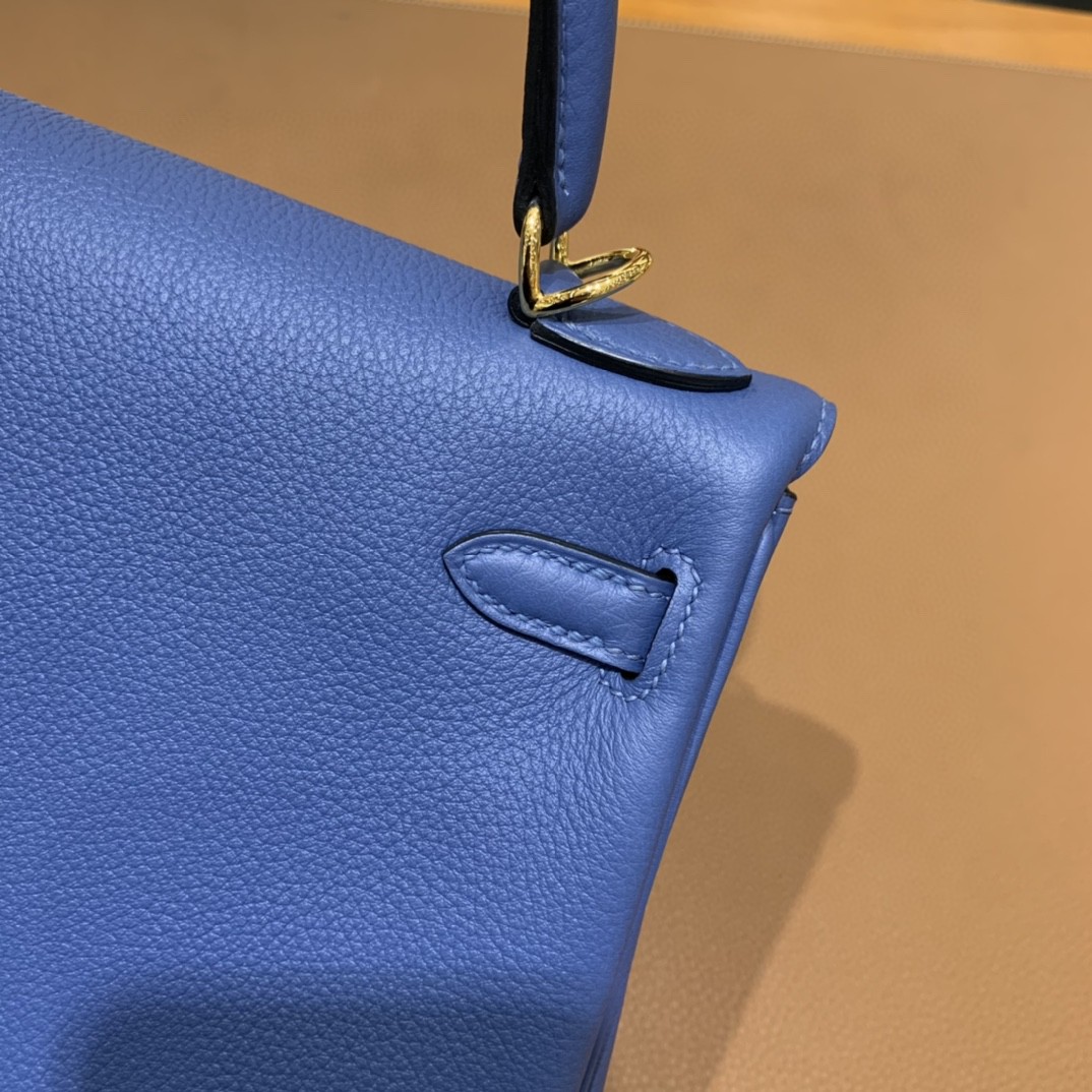 Hermès（爱马仕）kelly 凯莉包 Togo 玛瑙蓝 25cm 金扣
