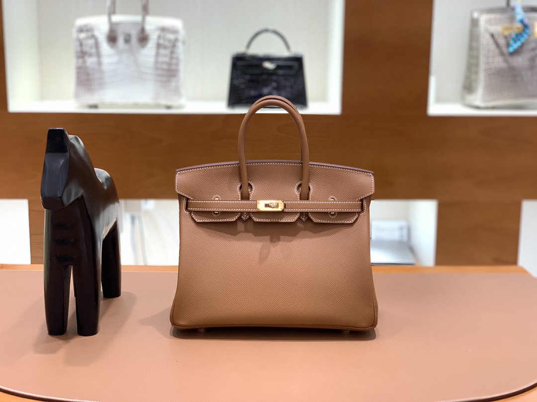 Hermès（爱马仕）Birkin 铂金包 Togo 金棕色 金扣 25cm