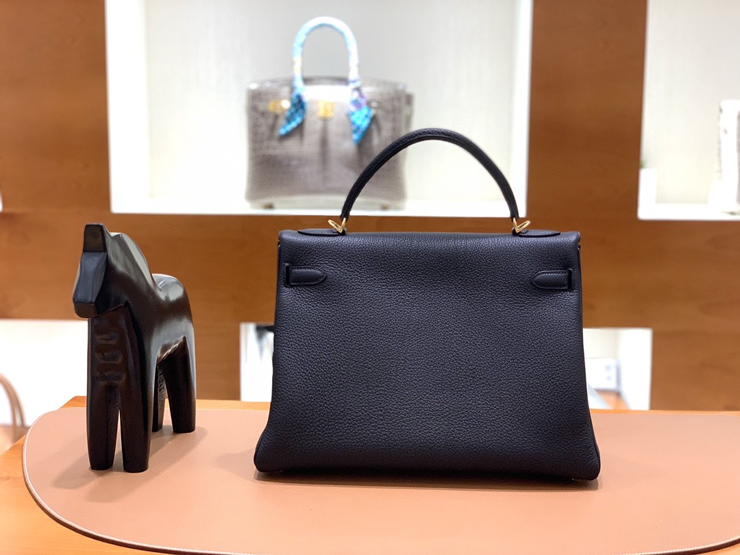 Hermès（爱马仕）Kelly 凯莉包 Togo 黑色 金扣 35cm