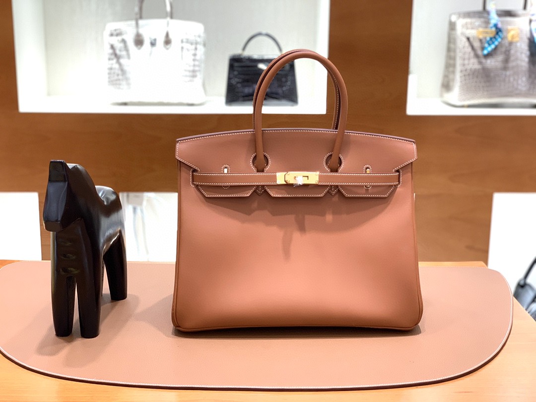 Hermès（爱马仕）Birkin 铂金包 马鞍皮 金棕色 金扣 35cm
