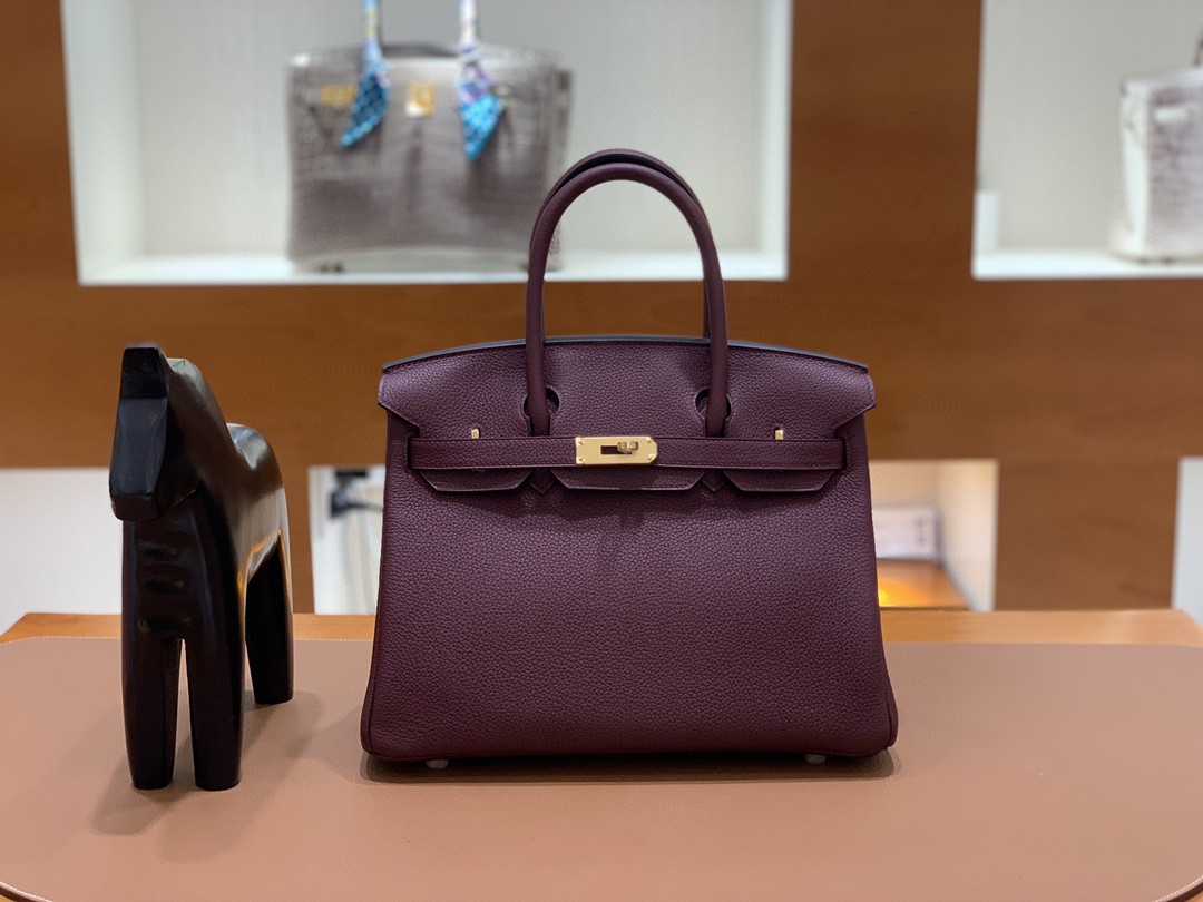 Hermès（爱马仕）Birkin 铂金包 Togo CK57 波尔多酒红 金扣 30cm