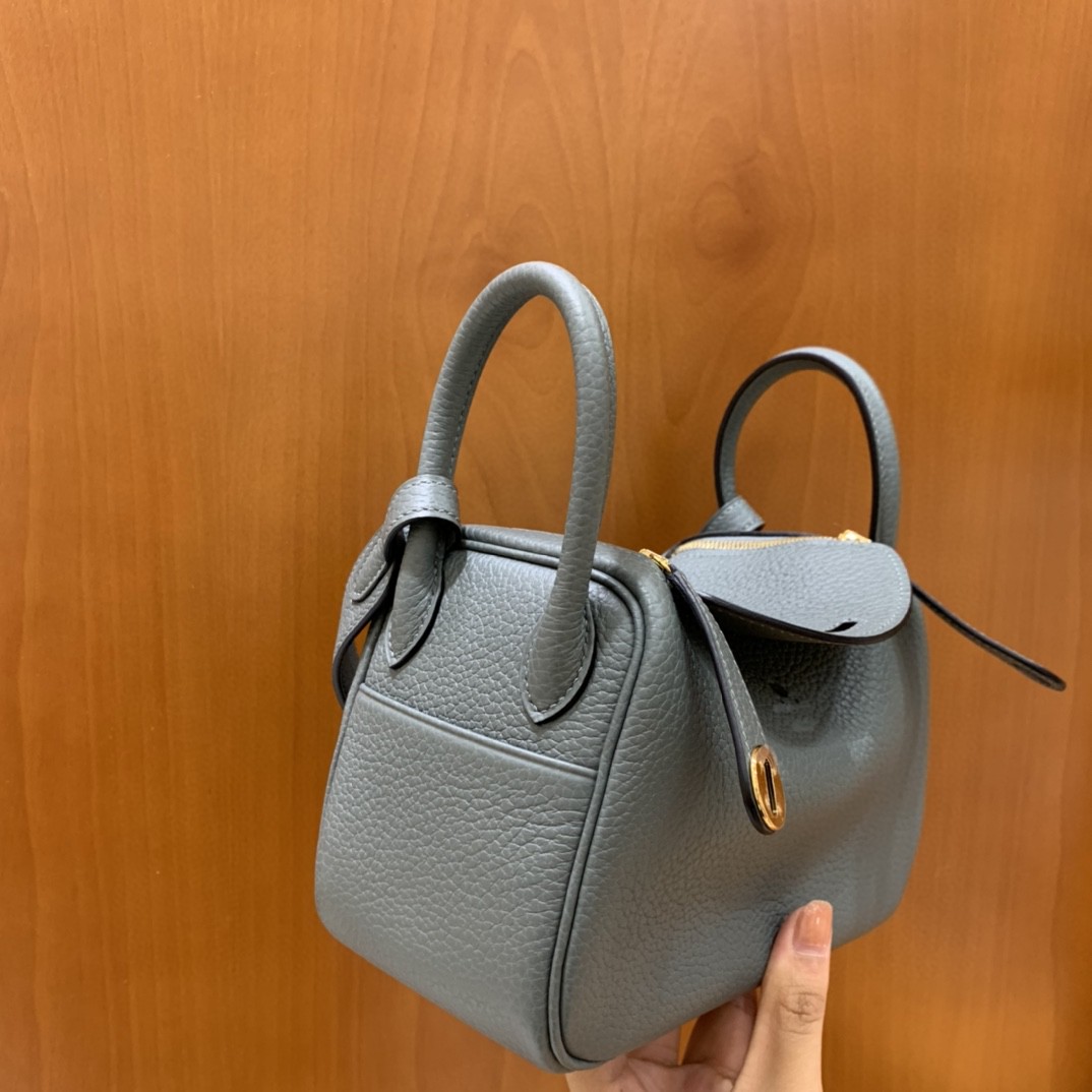 Hermès（爱马仕）mini lindy 迷你琳迪 TC CC63杏仁绿 金扣 19cm