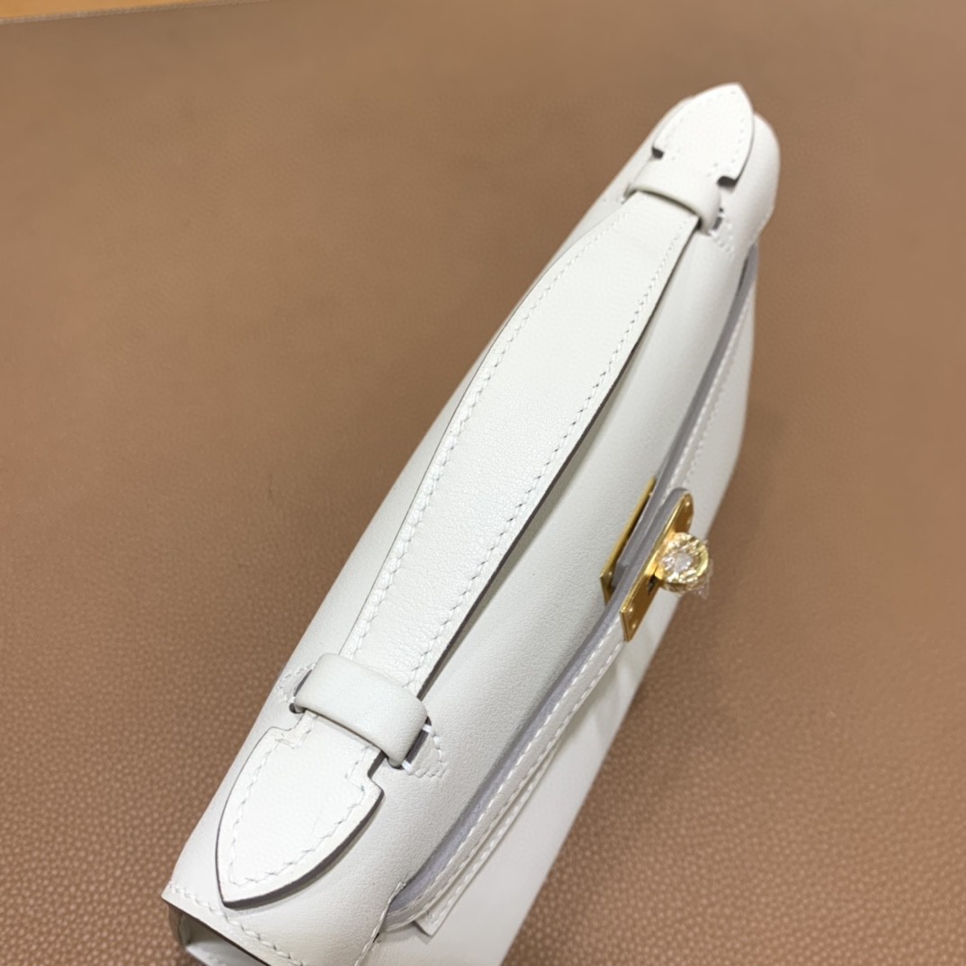 Hermès（爱马仕）mini Kelly 迷你凯莉 swift 奶昔白 金扣 22