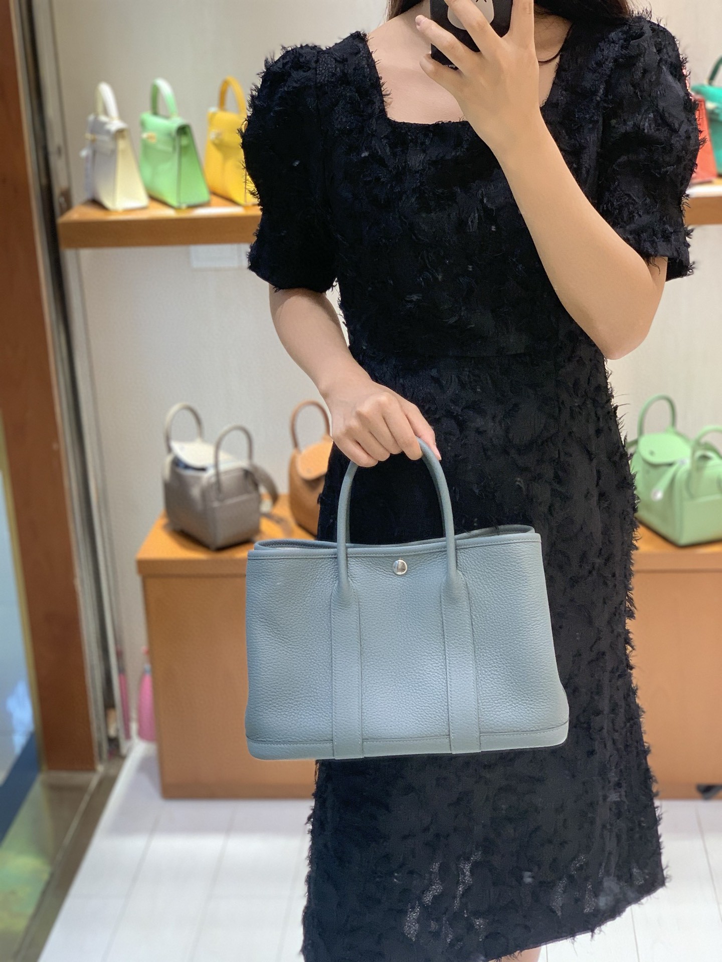 Hermès（爱马仕）Garden Party 花园包 TC 杏仁绿 银扣 30cm