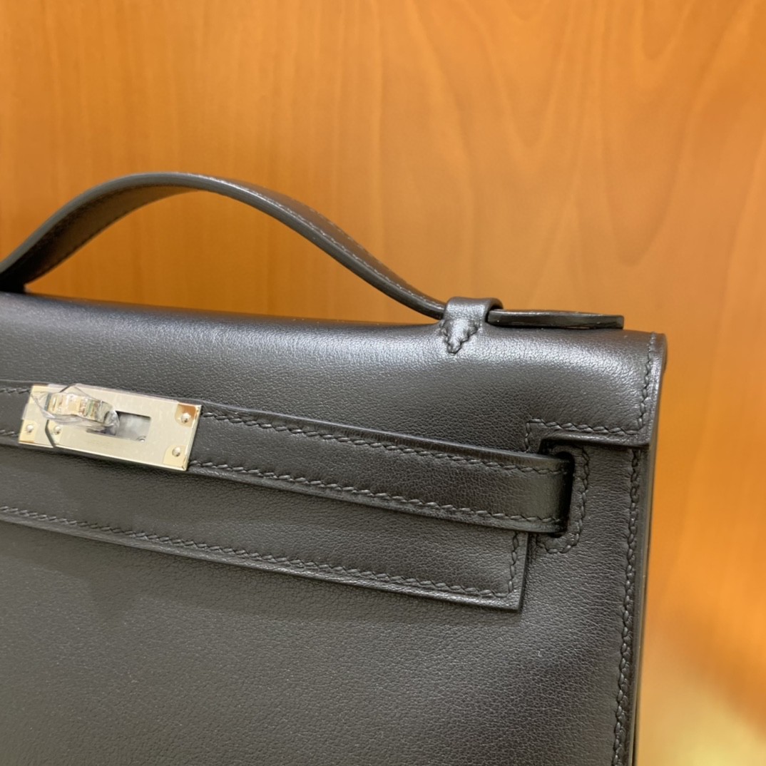Hermès（爱马仕）mini Kelly 迷你凯莉 swift 黑色 银扣 22