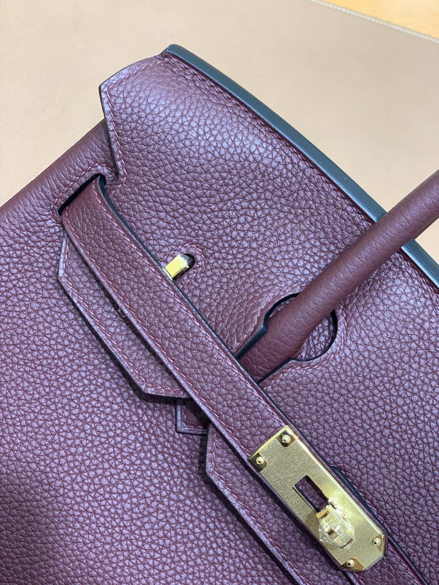 Hermès（爱马仕）Birkin 铂金包 Togo CK57 波尔多酒红 金扣 30cm