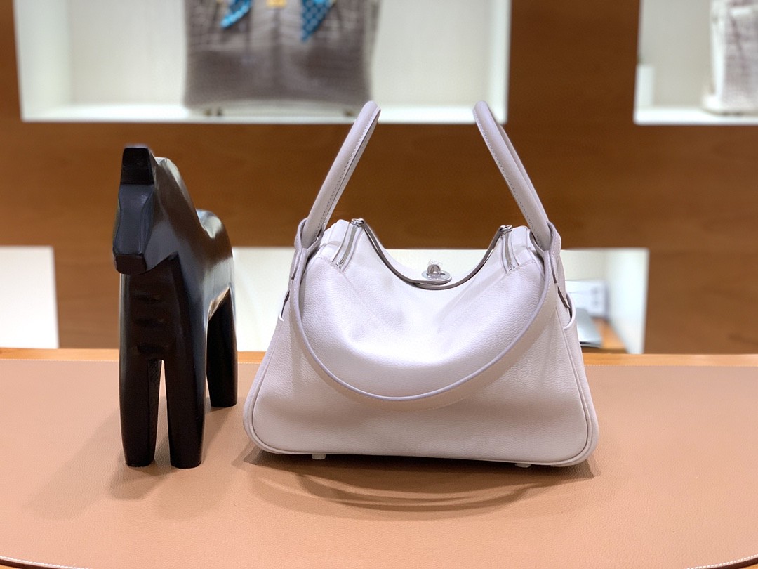 Hermès（爱马仕）Lindy 琳迪包 Evercolor 珍珠灰 银扣 26cm