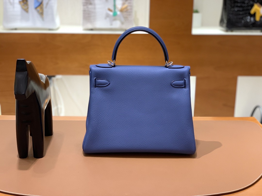 Hermès（爱马仕）kelly 凯莉包 Togo 玛瑙蓝 28cm 银扣