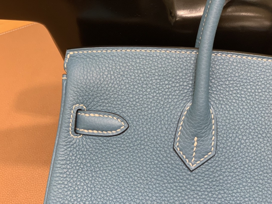 Hermès（爱马仕） Birkin 铂金包 Togo CK75 牛仔蓝 银扣 25cm