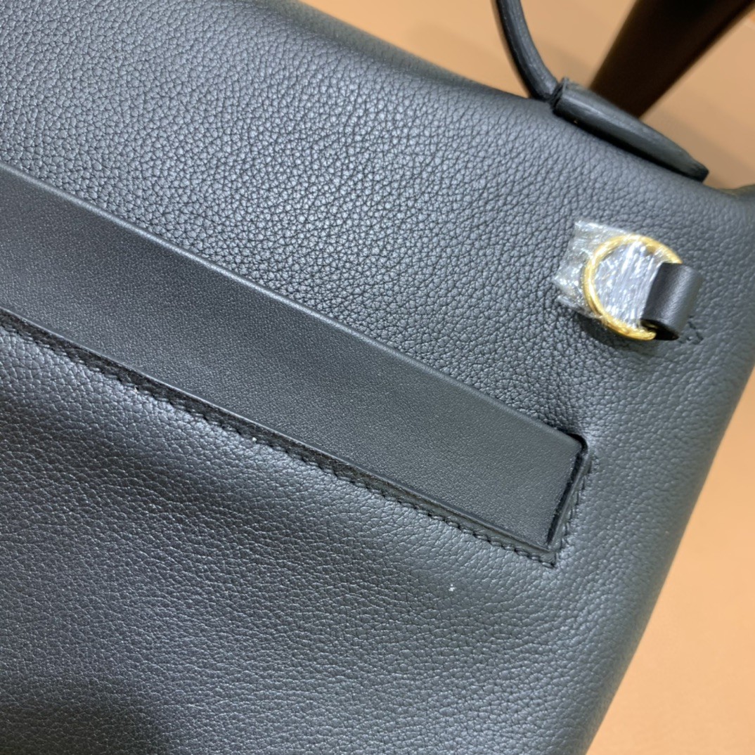Hermès（爱马仕）mini 2424 黑色 togo拼swift皮 金扣 现货