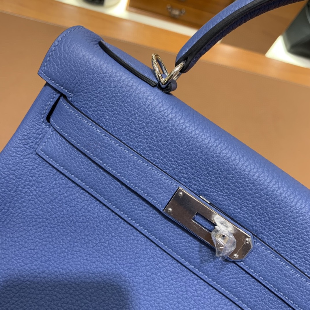 Hermès（爱马仕）kelly 凯莉包 Togo 玛瑙蓝 28cm 银扣