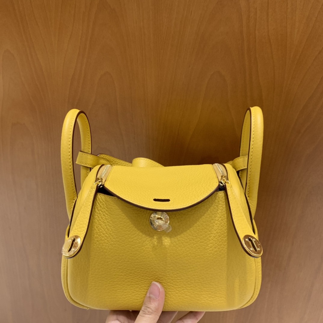 Hermès（爱马仕）mini lindy 迷你琳迪 TC 琥珀黄 金扣 19cm